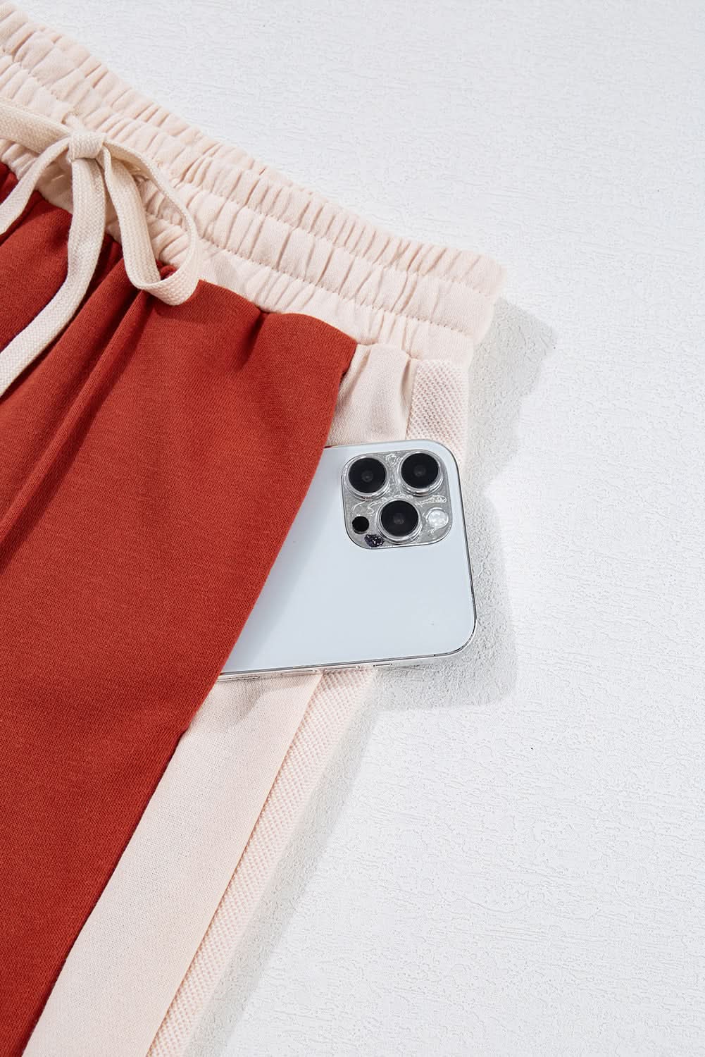 Flamingo Color Block Drawstring High Waist Wide Leg Pants - Love Salve